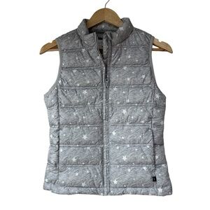 GAP Kids Silver Gray Puffer Vest with White Stars, XL, 12